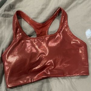 Nike metallic/chrome dri-fit sports bra
